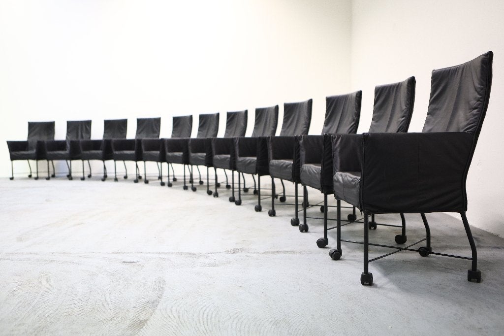 12x Montis Chaplin eetkamerstoelen, Huis en Inrichting, Stoelen, Gebruikt, Zwart, Ophalen of Verzenden, Modern