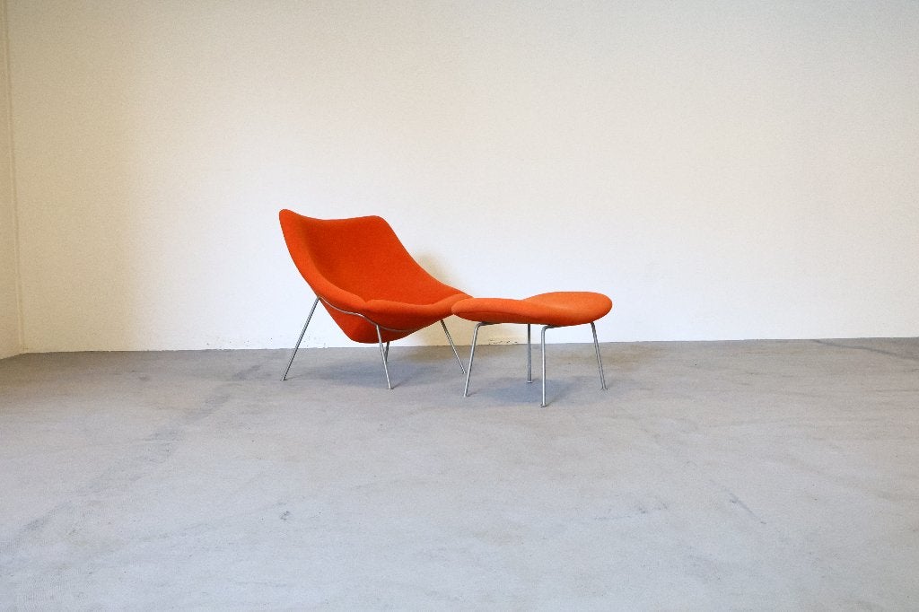 Artifort Oyster design fauteuil met voetenbank Pierre Paulin, Huis en Inrichting, Fauteuils, 75 tot 100 cm, Ophalen of Verzenden