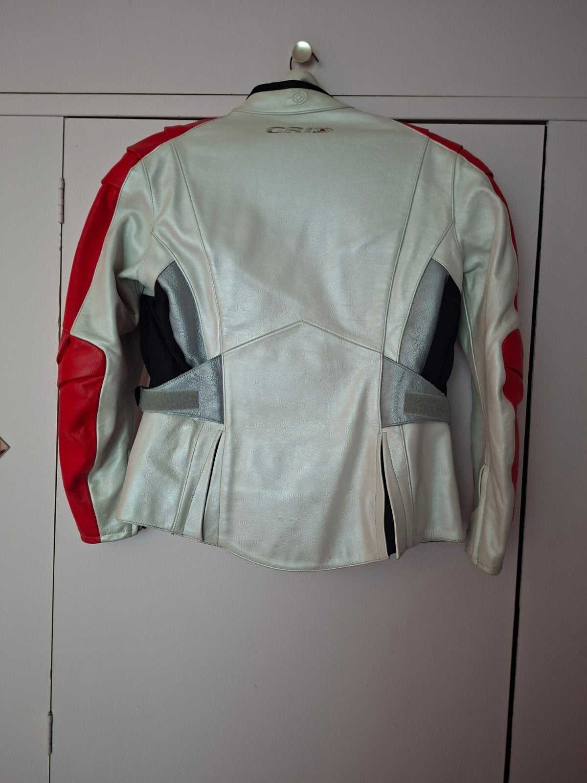 dames motorjack merk Grid kleur rood/creme, Jas | leer, Ophalen of Verzenden, GRID, Dames