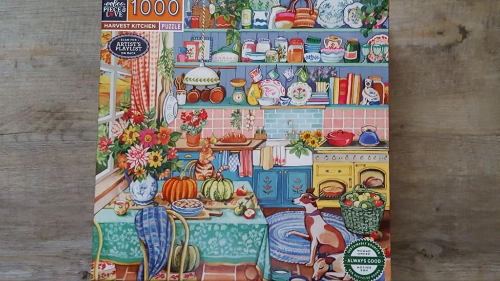 Eeboo puzzel: Harvest Kitchen (1000 stukjes), Ophalen of Verzenden, 500 t/m 1500 stukjes, Zo goed als nieuw, Legpuzzel