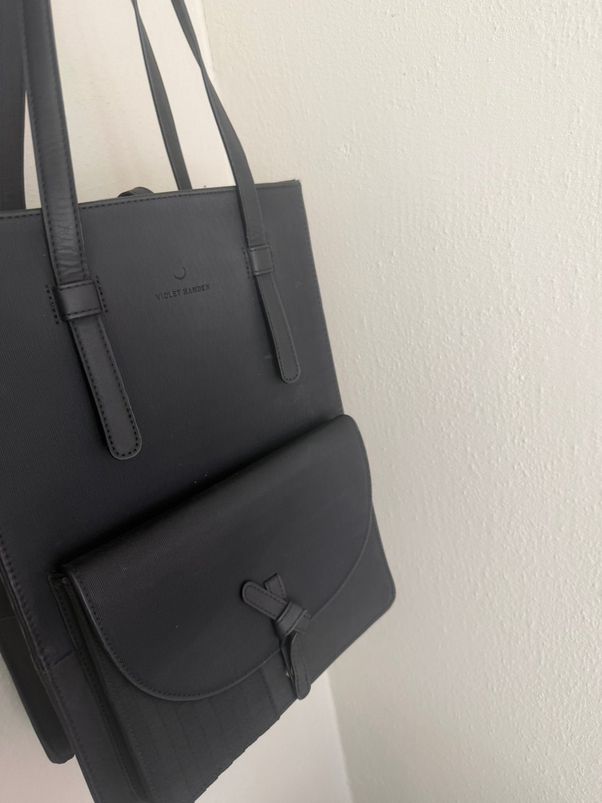 Voilet Hamden leren tas, 40 tot 60 cm, 30 cm of meer, Zwart, Minder dan 35 cm