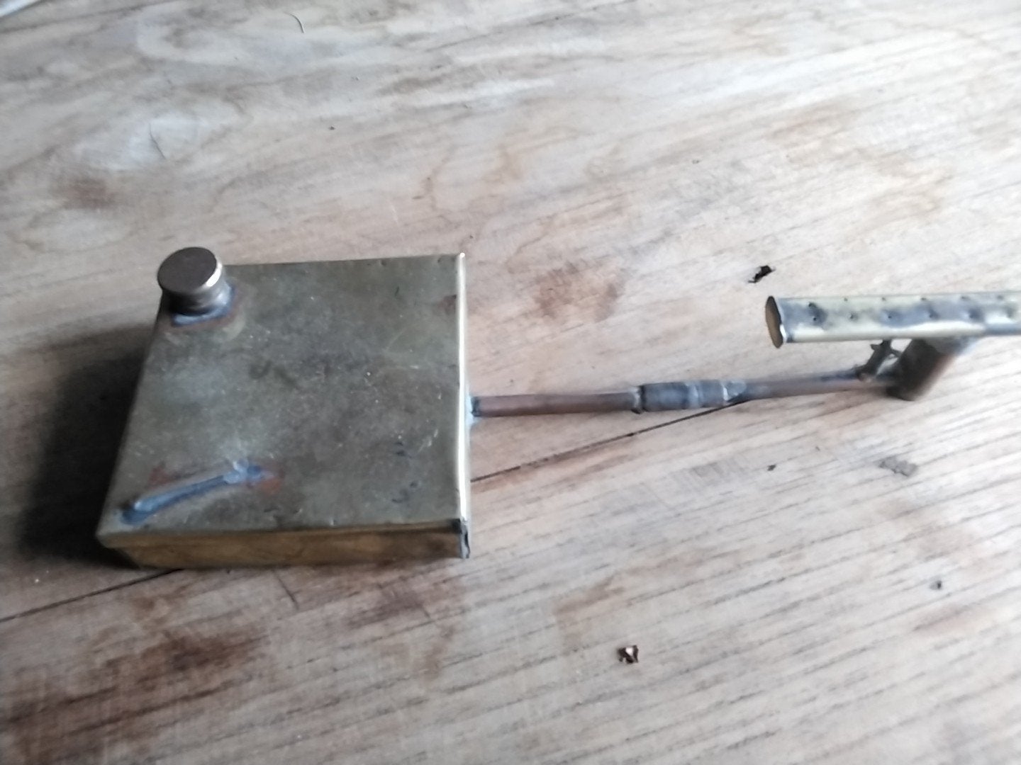 Geelkoperen Spiritusbrander voor Stoommachine (Eigenbouw), Verzamelen, Ophalen of Verzenden