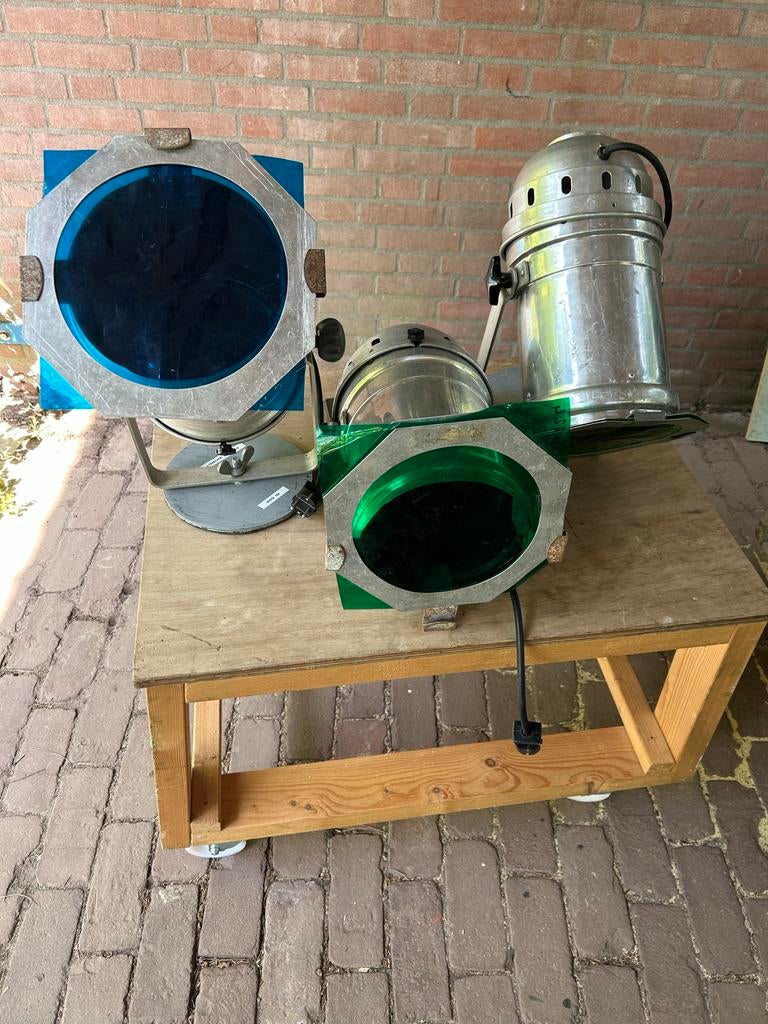 Vintage Theater Spots / Studio Lampen (Set van 3), Ophalen of Verzenden, Gebruikt