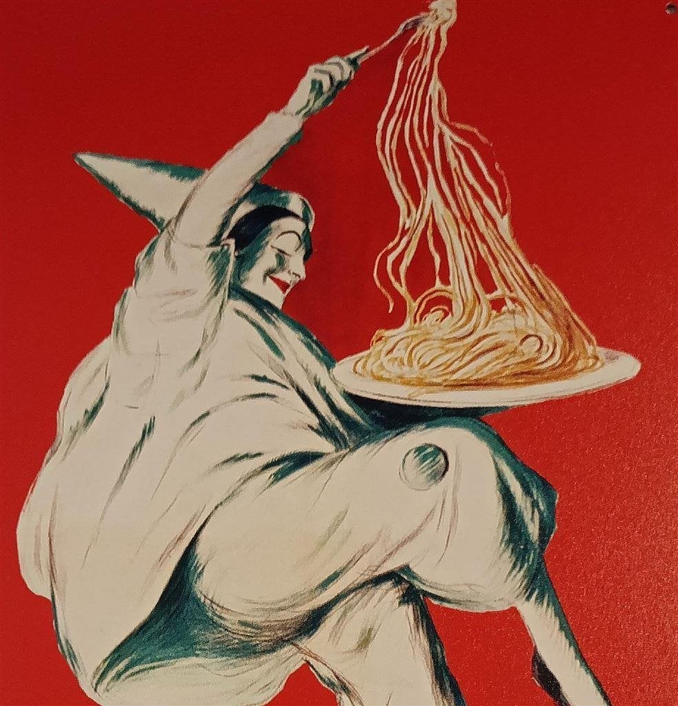 Leonetto Cappiello Pates Baroni Pasta Metalen Wandbord, Verzenden