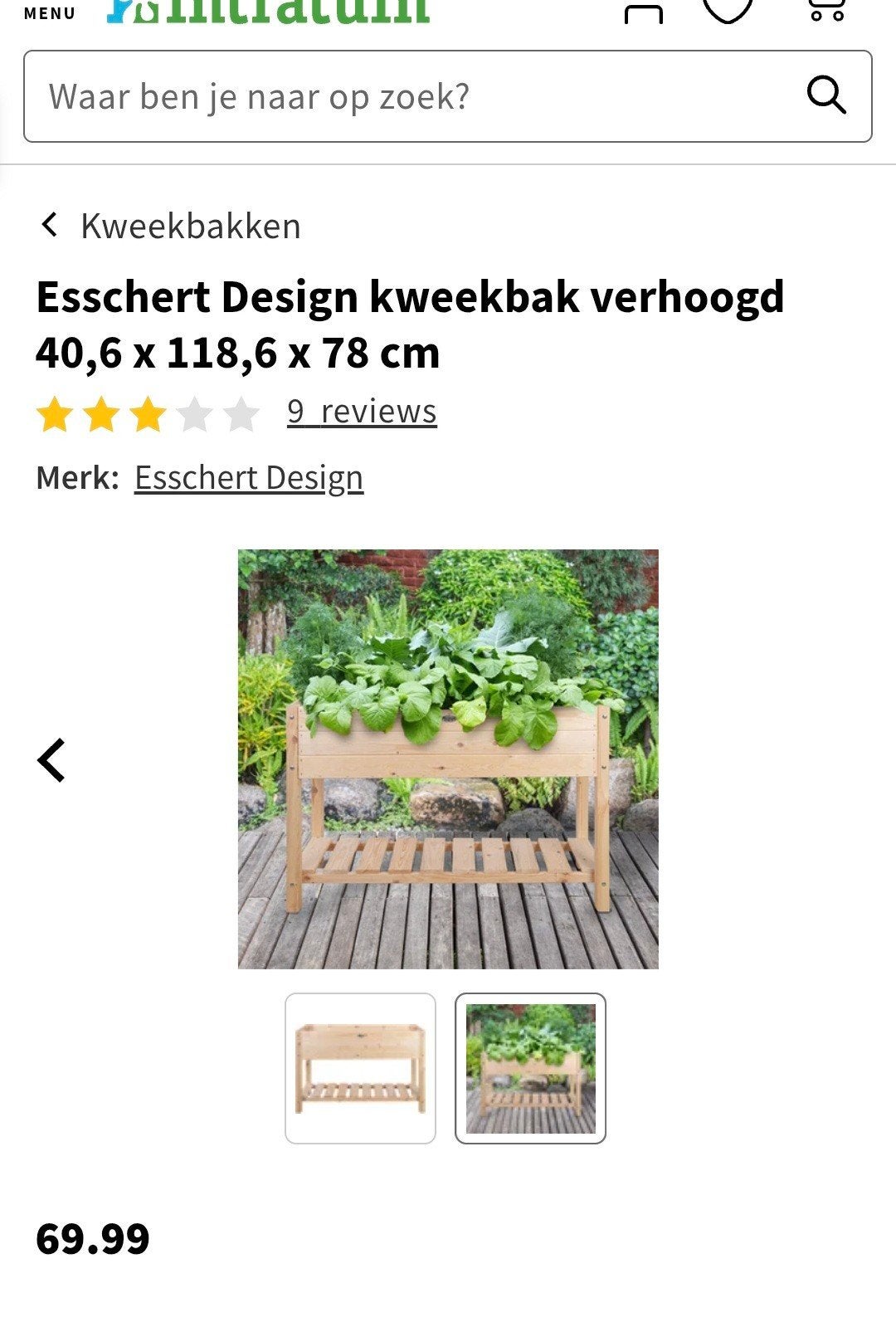 Esschert Design Kweekbak Verhoogd - Nieuw in doos, Ophalen, Nieuw, Kweekbak
