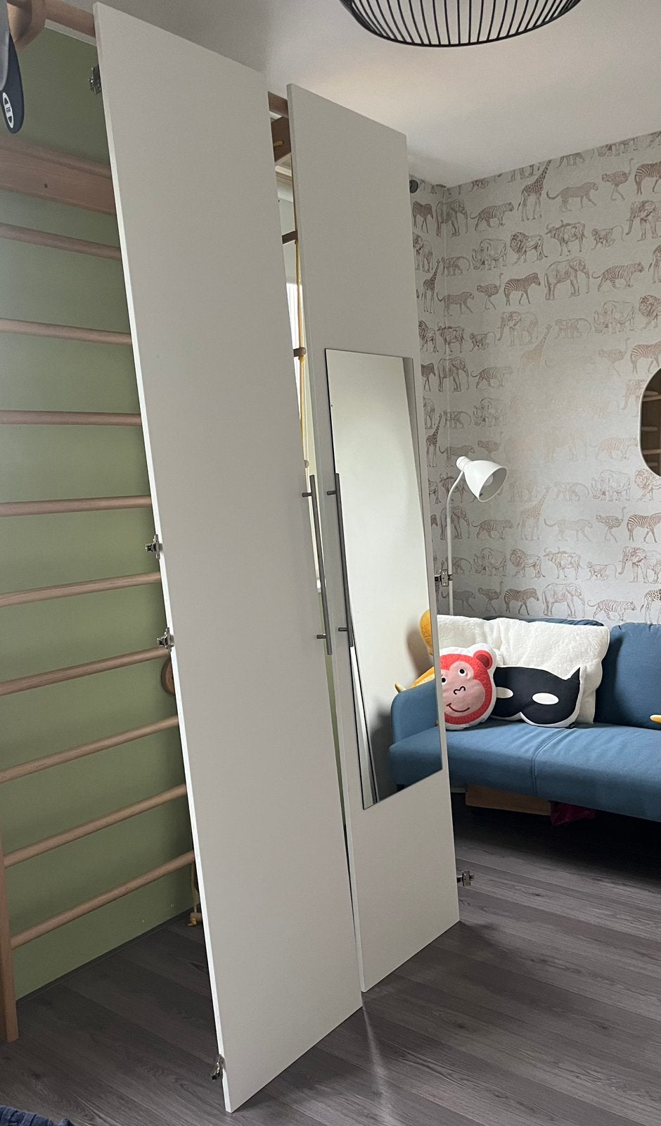 2 ikea pax kastdeuren deuren wit incl 1 spiegel, Ophalen, Gebruikt, 200 cm of meer, 50 tot 100 cm