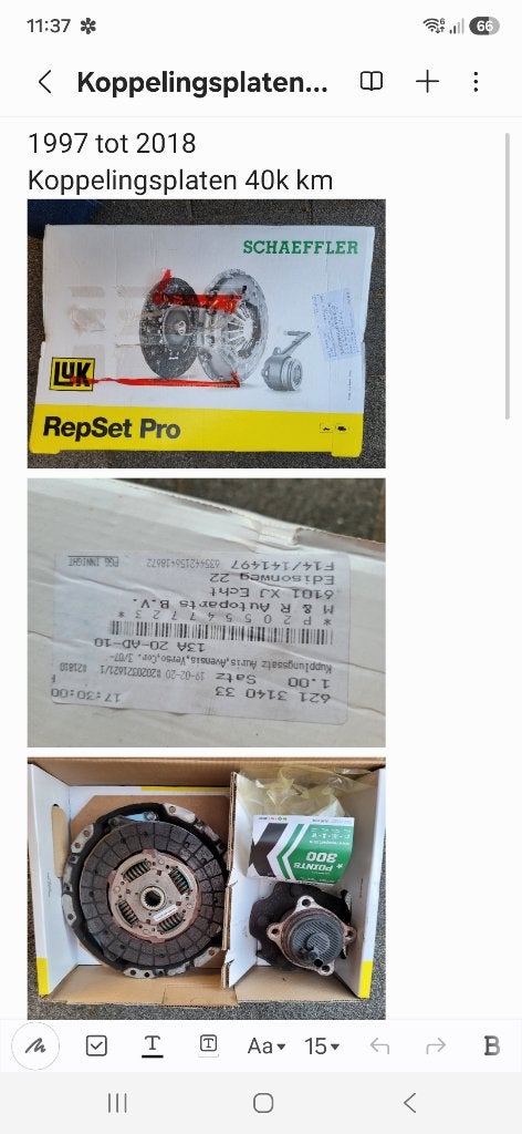 Koppelingsplaat toyota avensis, Ophalen of Verzenden, Gebruikt, Toyota