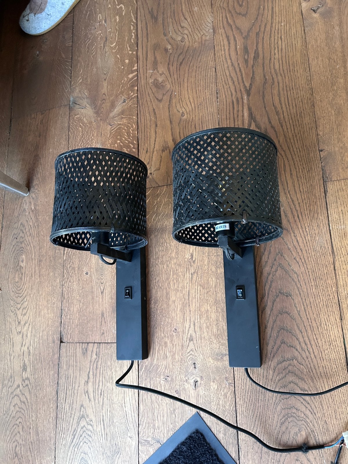 2x Good & Mojo wandlamp Java bamboe zwart, Overige materialen, Zwart, Ophalen of Verzenden, Zo goed als nieuw