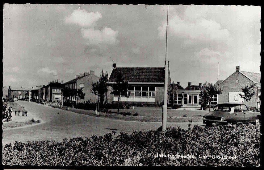 UITHUIZERMEEDEN - Chr. ULO School   Jaar 1960  Nr.018, Verzamelen, Ophalen of Verzenden, 1940 tot 1960, Gelopen, Groningen