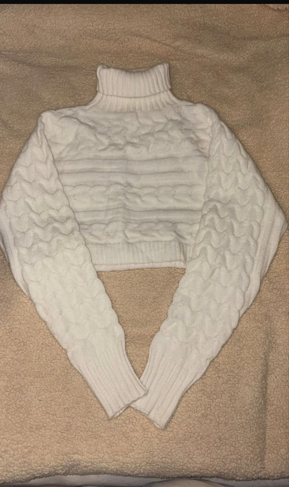 Witte gebreide coltrui crop top, Ophalen of Verzenden, Zo goed als nieuw, Maat 36 (S), Wit