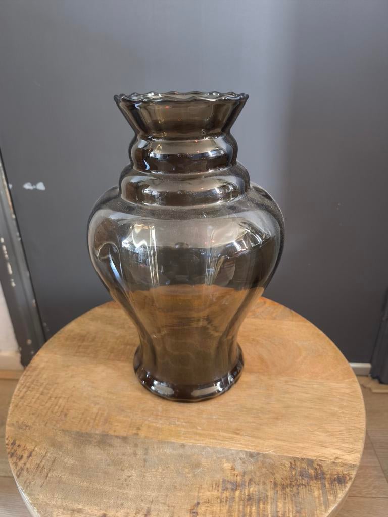 Doyen Art Deco België Vaas - Fume Kleurig Glas, 32 cm, Antiek en Kunst, Antiek | Glas en Kristal, Ophalen of Verzenden