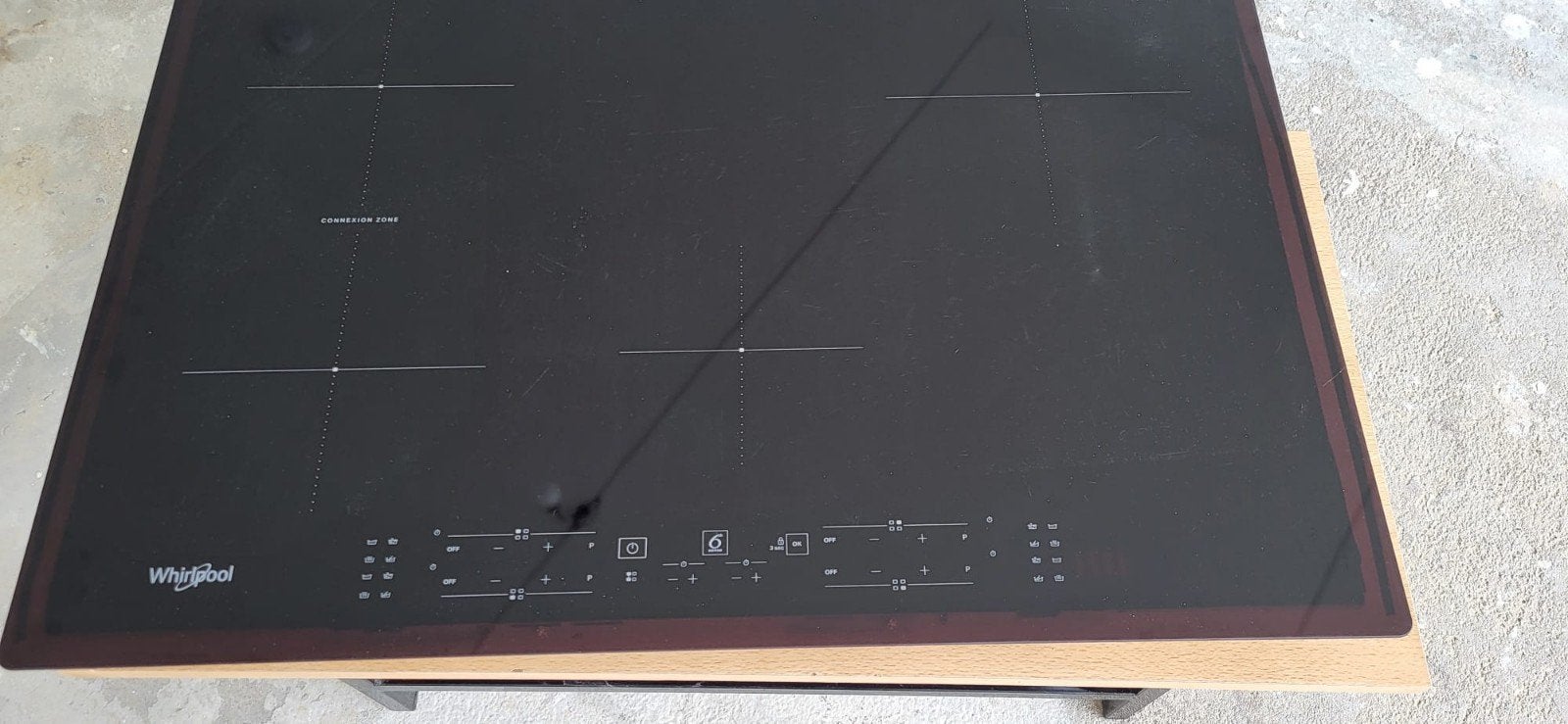 Whirlpool Inductieplaat 77 cm  - 4 kookzones - Inbouw, Ophalen, Gebruikt, 4 kookzones, Inbouw