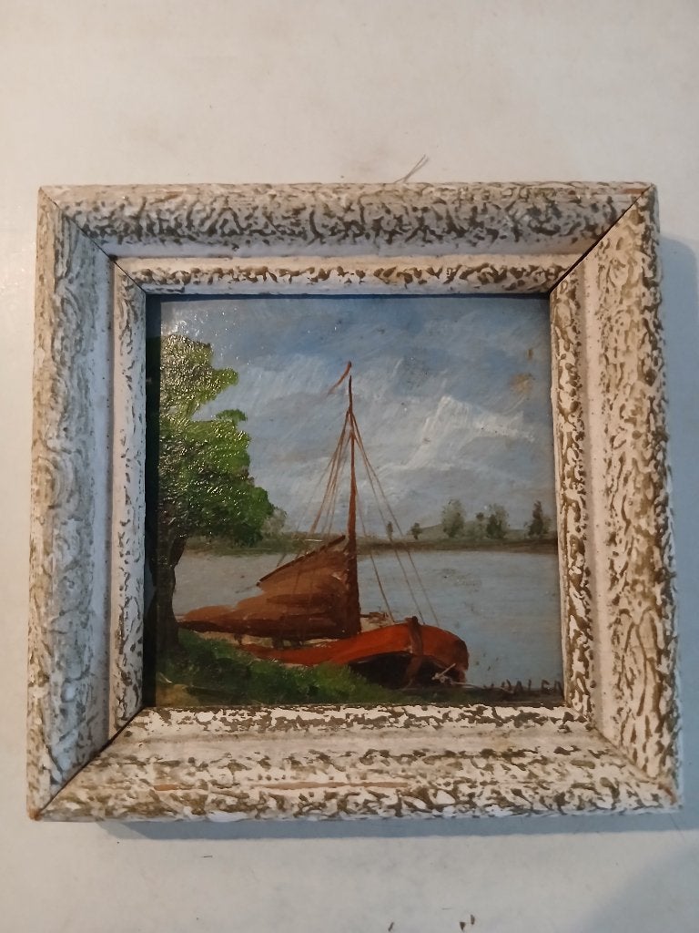 Antiek Klein Schilderijtje gesigneerd (J van Dalen?), Antiek en Kunst, Kunst | Schilderijen | Klassiek, Ophalen of Verzenden