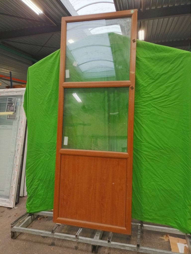 Kunststof Vast kozijn  b98,5 x h270 cm Bruin -2052-, Kunststof, Raamkozijn, Niet ingevuld, Nieuw