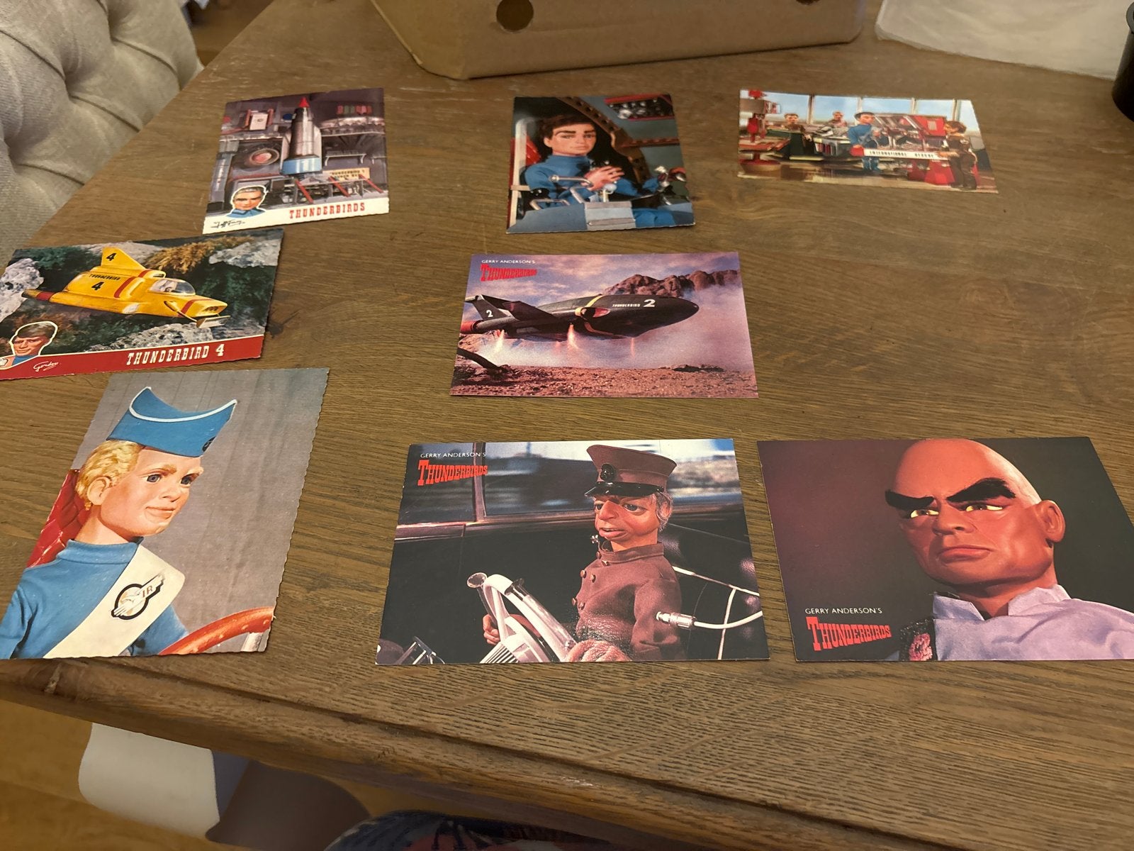 Vintage Thunderbirds en UFO kaarten - Gerry Anderson, 1960 tot 1980, Gebruikt, Ophalen of Verzenden, Prent