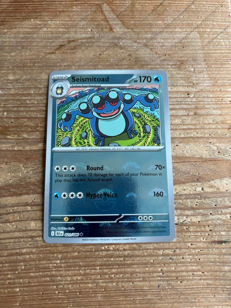 Seismitoad 021/086 poke ball black bolt, Ophalen of Verzenden, Gebruikt, Losse kaart, Foil