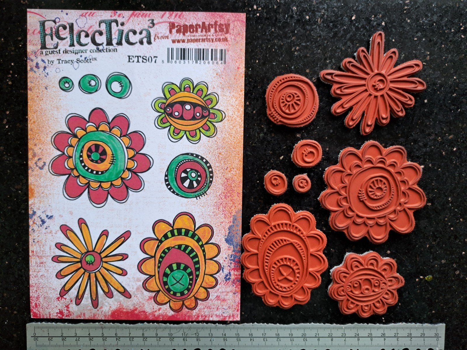 PAPERARTSY ARTISTIEKE BLOEMEN RUBBER CLING STEMPEL ART kaart, Ophalen of Verzenden, Zo goed als nieuw, EZ-mounted stempel