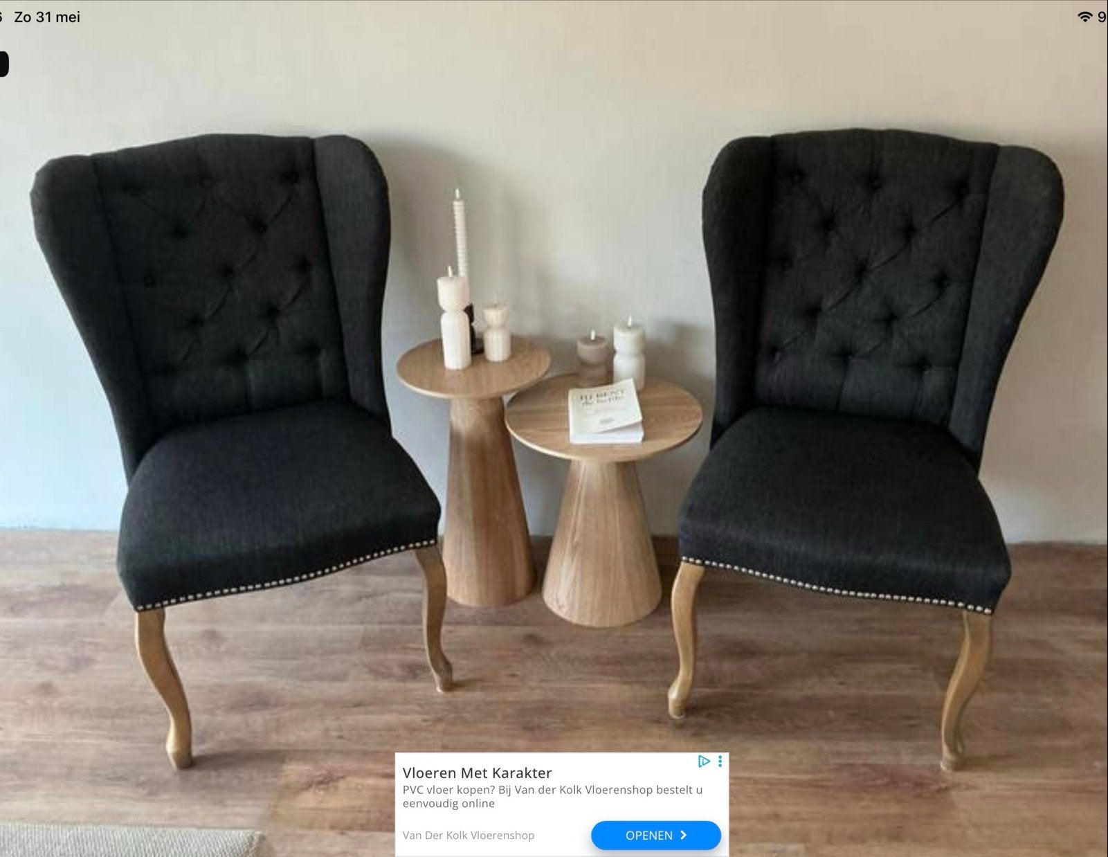 2 prachtige antraciet gemêleerde stoelen - uitstekende staat, Huis en Inrichting, Stoelen, Ophalen, Twee, Zo goed als nieuw, Stof
