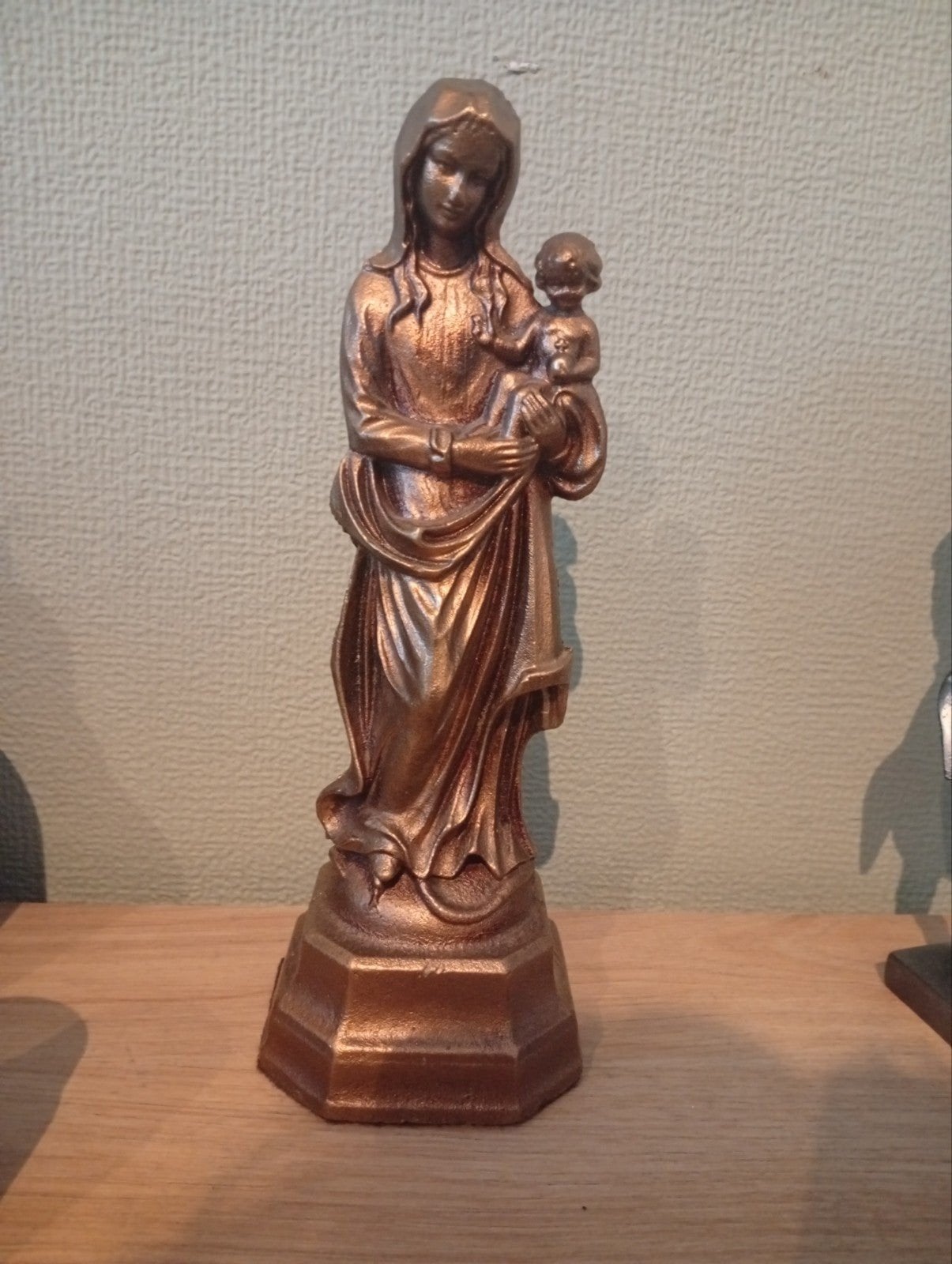 Bronzen beeld Maria met kindje Jezus, Antiek en Kunst, Ophalen of Verzenden