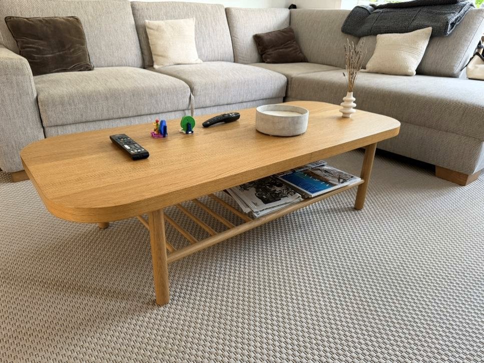 IKEA LISTERBY Coffee Table – Oak Veneer, Ophalen, 100 tot 150 cm, 50 tot 100 cm, Zo goed als nieuw
