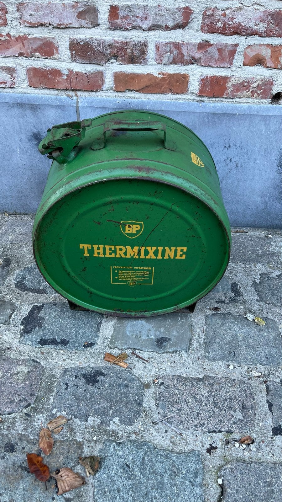 Vintage BP Thermixine Olievat - Groen, 41 cm hoog, Ophalen of Verzenden, Gebruikt, Verpakking