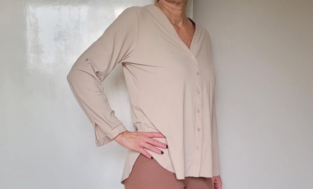Studio Anneloes Evi blouse M Beige Travelstof, Maat 38/40 (M), Studio Anneloes, Beige, Ophalen of Verzenden