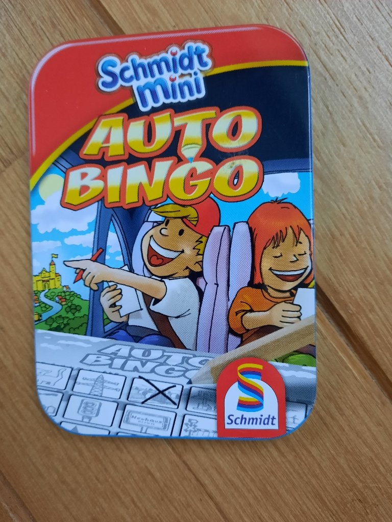 Schmidt Mini - Auto Bingo in metalen blikje, Ophalen of Verzenden, Schmidt, Reisspel