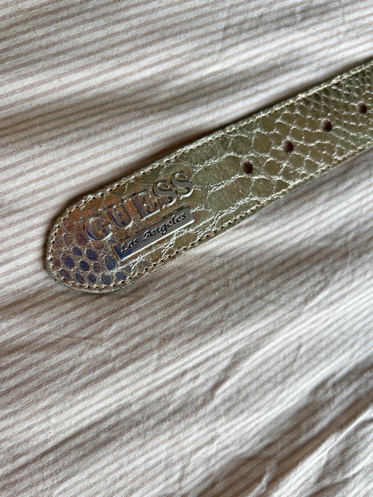 Gouden Guess riem, Kleding | Dames, Riemen en Ceinturen, 5 cm of meer, Heupriem, Ophalen of Verzenden, Zo goed als nieuw