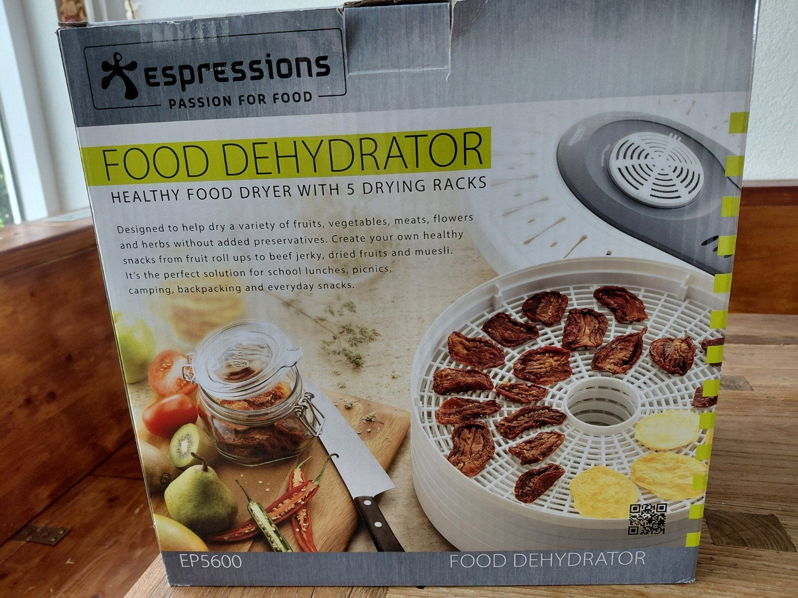Espressions Food Dehydrator EP5600 met 5 droogrekken, Ophalen of Verzenden, Nieuw