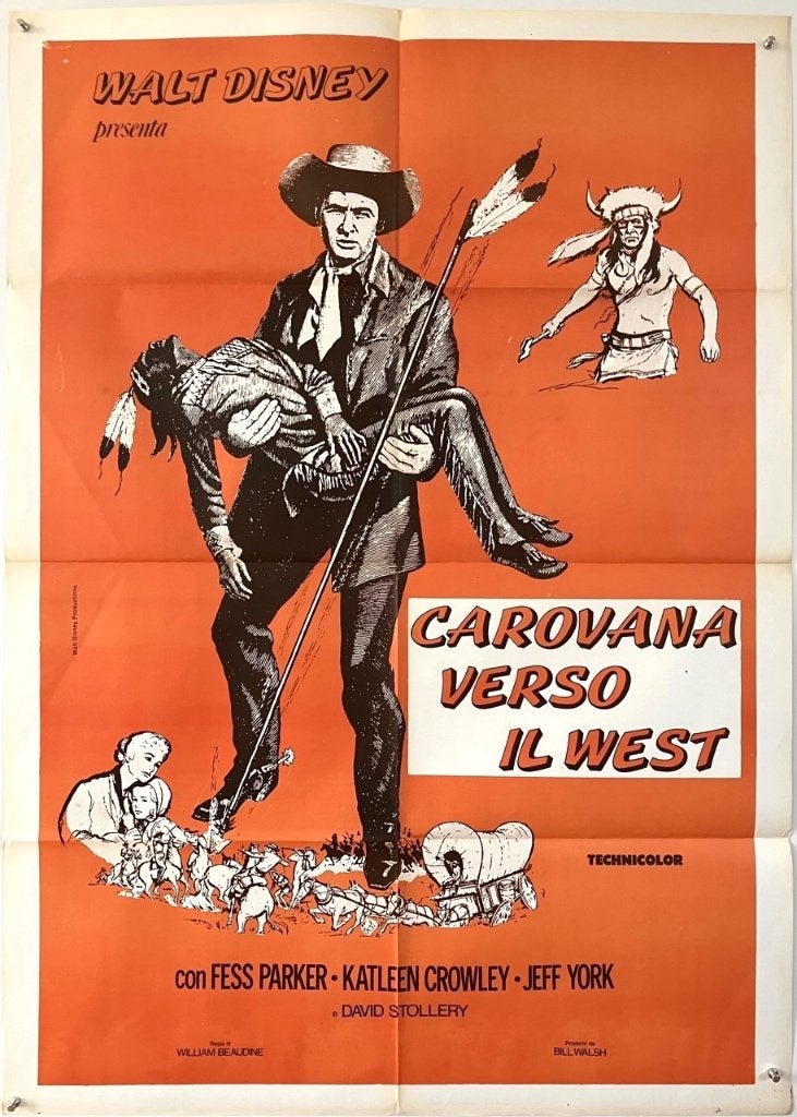 Westward Ho the Wagons! - Vintage Disney filmposter, Verzenden, Overige figuren, Gebruikt, Plaatje of Poster