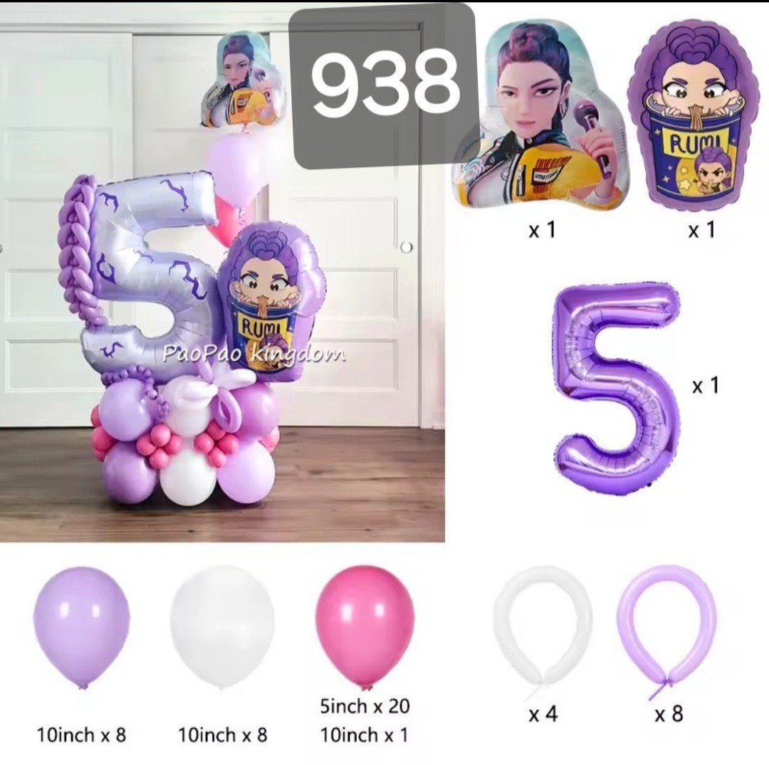 Ballonnen set voor verjaardag - Cijfer 5 en Rumi thema, Ophalen, Nieuw, Feestartikel, Verjaardag
