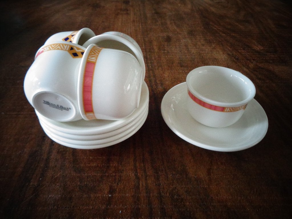 Villeroy & Boch espressokopjes Ocker, 5 stuks, Villeroy & Boch, Ophalen of Verzenden, Zo goed als nieuw, Overige stijlen