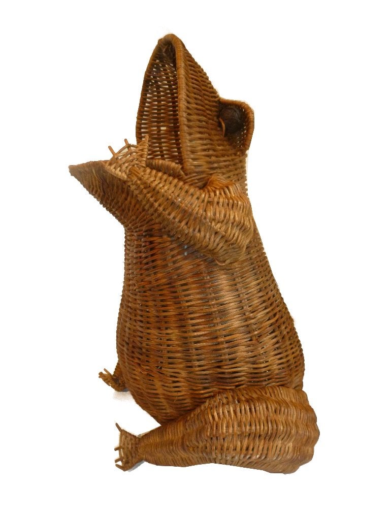 Vintage grote rieten kikker lectuurmand design Olivier Cajan, Ophalen of Verzenden, Gebruikt, Natuurlijk materiaal