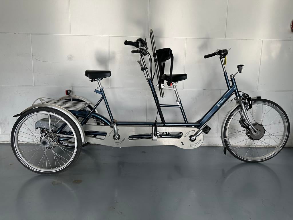 Van Raam Twinny plus driewieltandem, accu 404Wh, vrijloop!, Minder dan 10 versnellingen, Gebruikt, Ophalen of Verzenden, 55 cm of meer