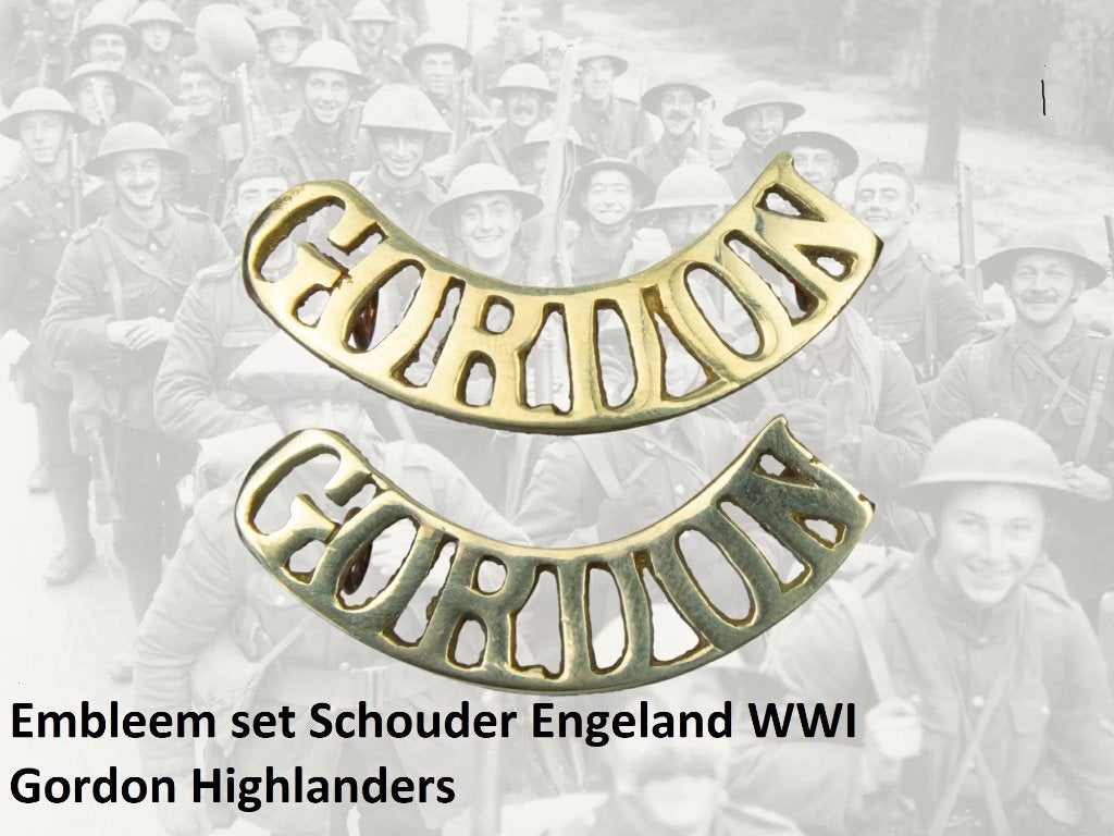 Embleem,Set,Schouder,Engeland,WWI,Gordon,Highlanders, Verzenden, Landmacht, Engeland, Embleem of Badge