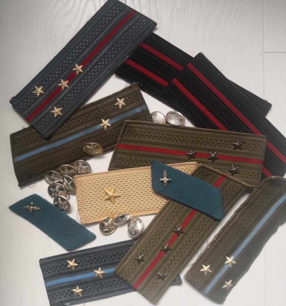 Lotje Russische rangen en knopen etc, Verzenden, Landmacht, Nederland, Embleem of Badge