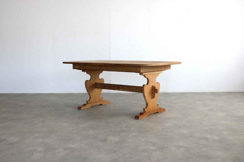 brutalist eettafel | vintage tafel | eiken | verlengbaar, Gebruikt, ., Eikenhout, Vijf personen of meer