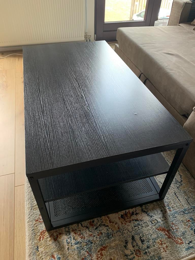 Zwarte rechthoekige salontafel van Leenbakker, Huis en Inrichting, Tafels | Salontafels, Ophalen, 100 tot 150 cm, 50 tot 100 cm