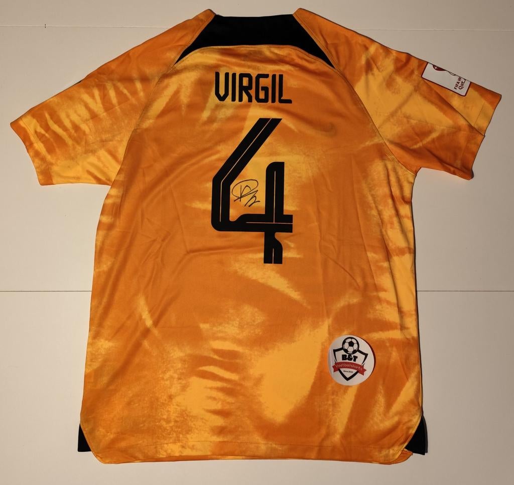 Gesigneerd Virgil van Dijk Oranje Shirt, Shirt, Verzenden, ., Zo goed als nieuw