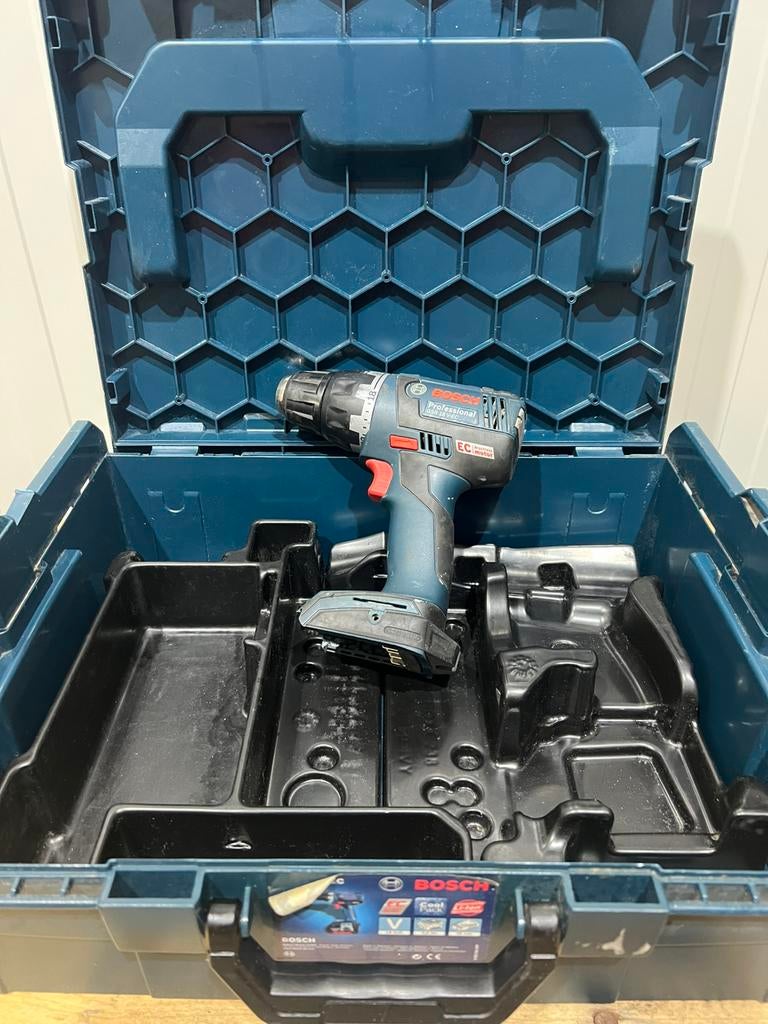 Bosch GSR 18V-EC Professional Boor-/Schroefmachine, Ophalen of Verzenden, Zo goed als nieuw, Boor- en Schroefmachine