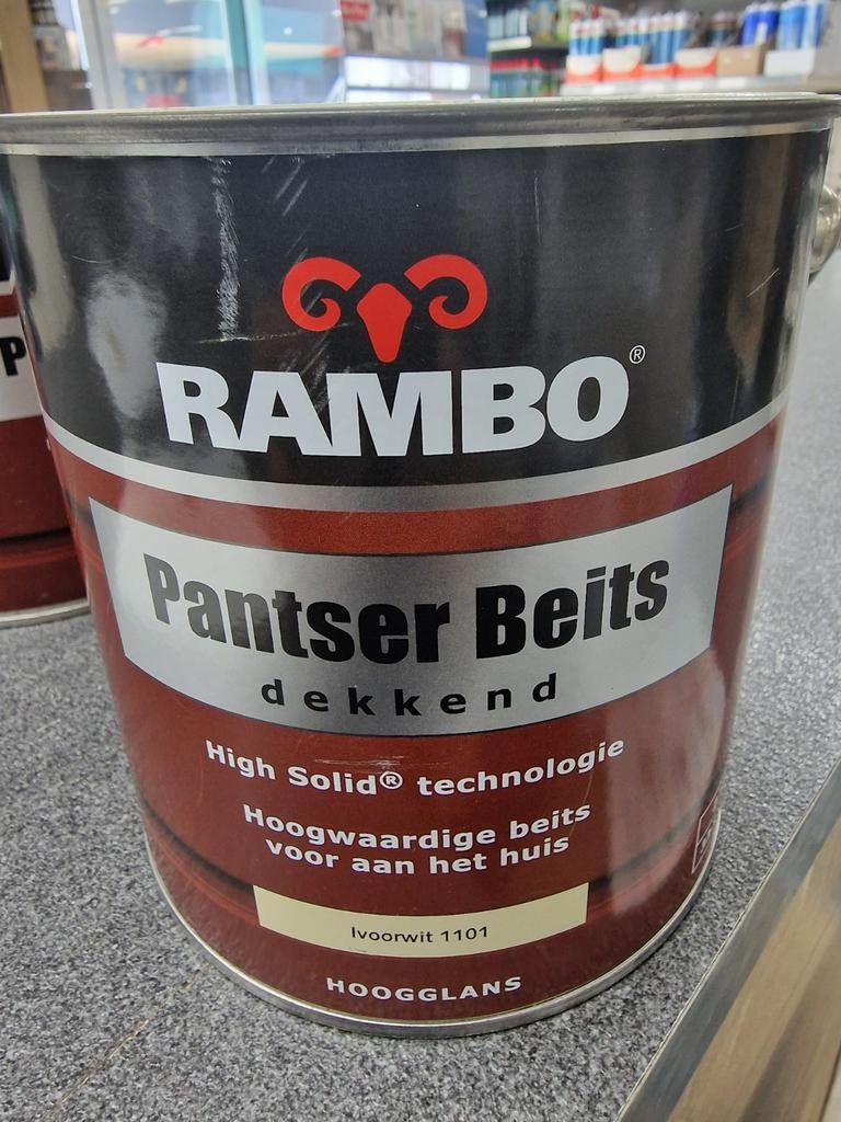 Pantser beits hoogglans 2,5 liter €35,-, Minder dan 5 liter, Ophalen of Verzenden, Zo goed als nieuw, Beits