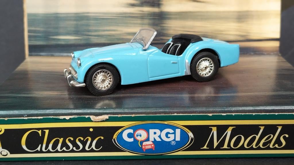 Triumph TR 3a blue 1:43 Corgi Classics Pol, Auto, Corgi, Nieuw, Ophalen of Verzenden