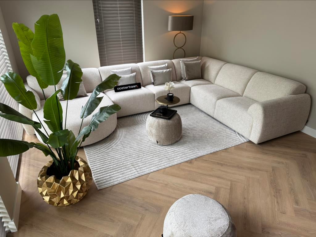 Luxe Velvet Teddy U-bank Moos 170x390x270cm NIEUW Beige Wit, Info@oosterbaanwonen.nl, Venus 31 8448CE Heerenveen, Hoekbank, Oosterbaan Wonen