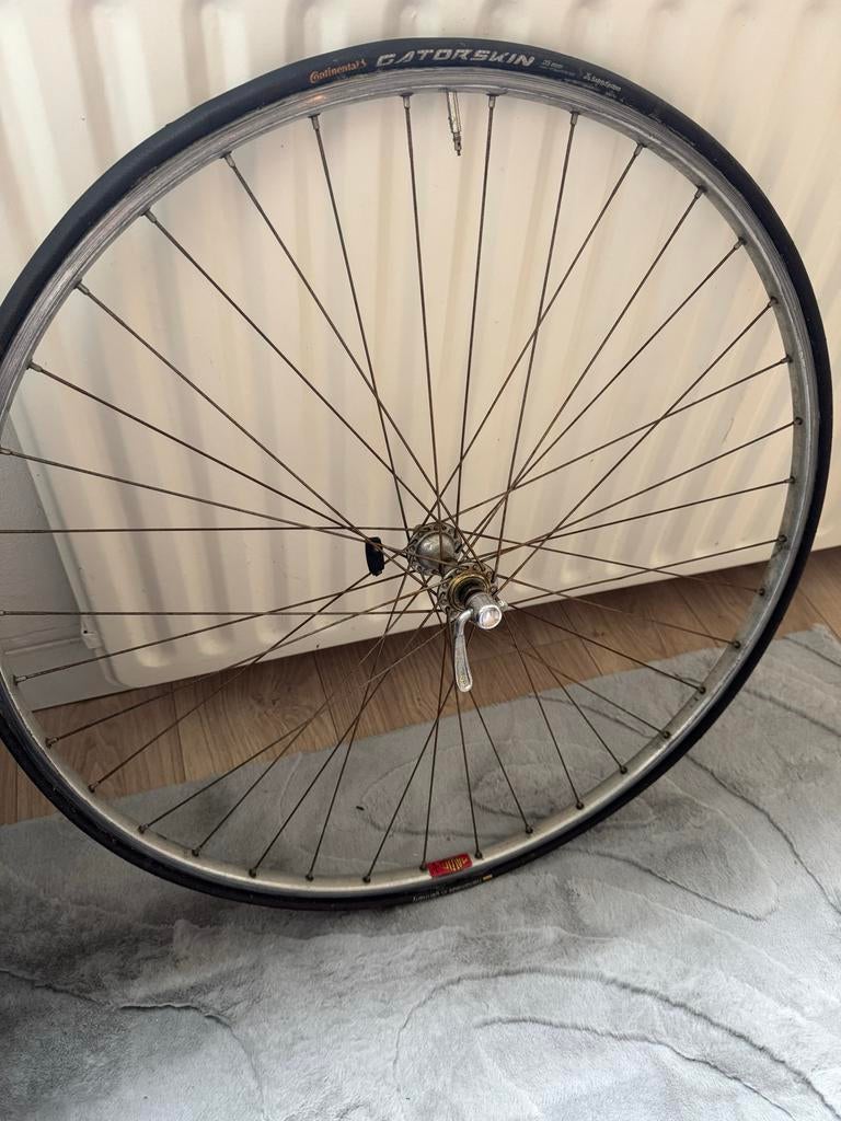 Mavic Vintage Wiel met Lekke Continental Gatorskin Band, Ophalen of Verzenden, Gebruikt, Wiel
