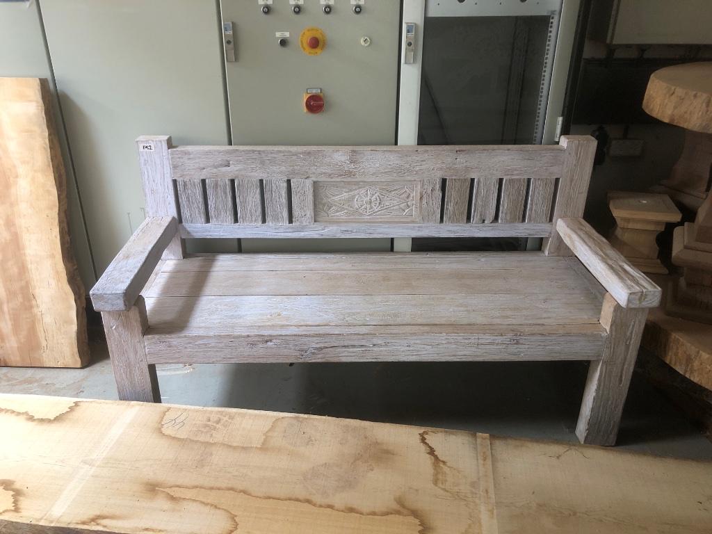 Teak tuinbank loungebank boomstamtafels suar organisch, Ophalen, Nieuw, Teakhout