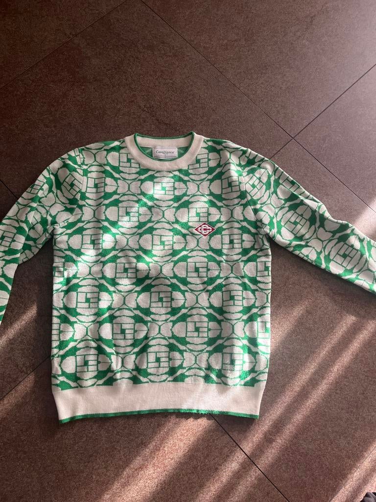 Casablanca Trui - Groen/Wit - Maat S, Kleding | Heren, Truien en Vesten, Ophalen of Verzenden, Gedragen, Maat 46 (S) of kleiner