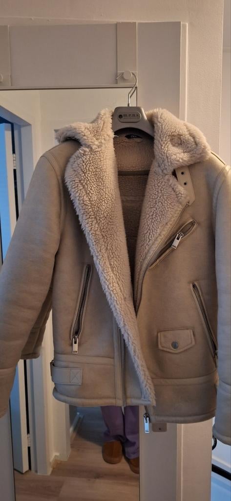 Zara Suede Jas met Teddyvoering - Maat S, Ophalen of Verzenden, Maat 36 (S), Gedragen, Zara