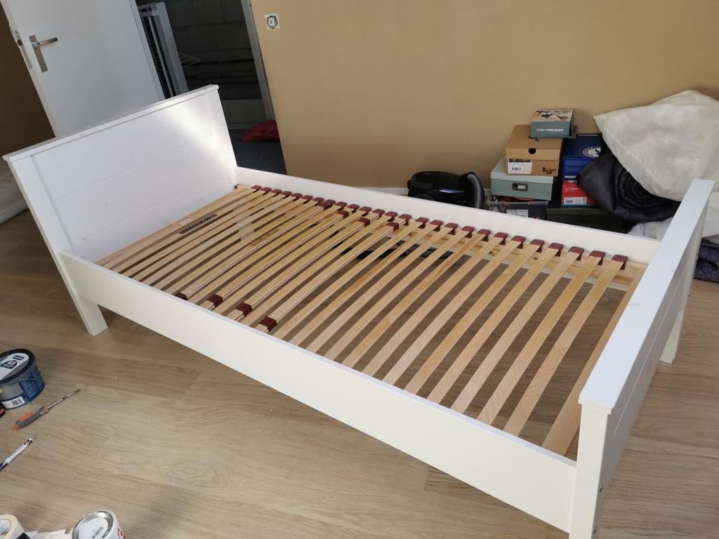Eén persoonsbed, Ophalen of Verzenden, Zo goed als nieuw, 85 tot 100 cm, Matras