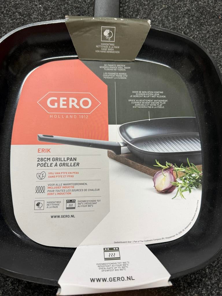 Gero Erik 28cm Grillpan - Nieuwstaat, Overige materialen, Inductieplaat, Ophalen of Verzenden, Zo goed als nieuw