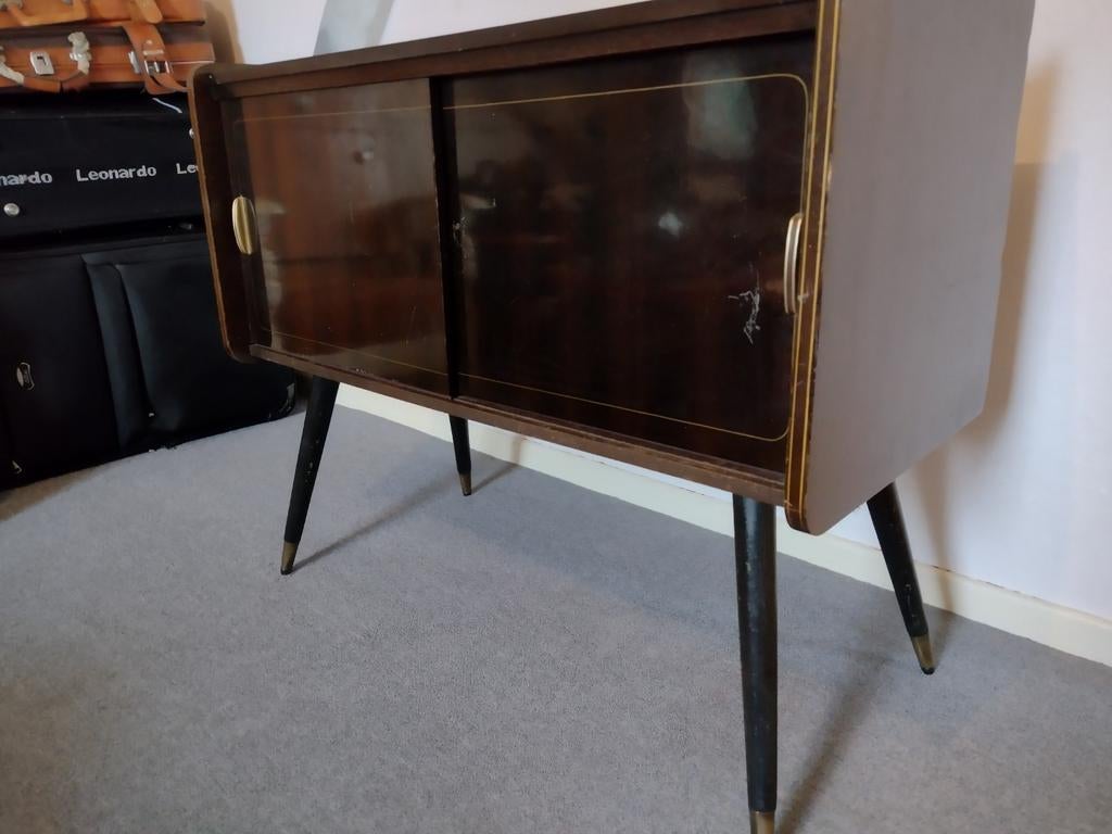 Vintage Dressoir/Kastje met Schuifdeuren, Ophalen, Vintage, 50 tot 100 cm, 25 tot 50 cm
